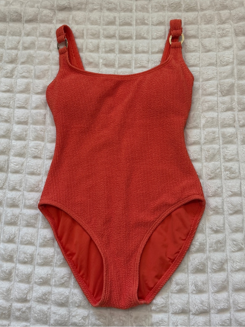 Michael Kors 6 Orange Decadent Textured One Piece Swim Bathing Suit